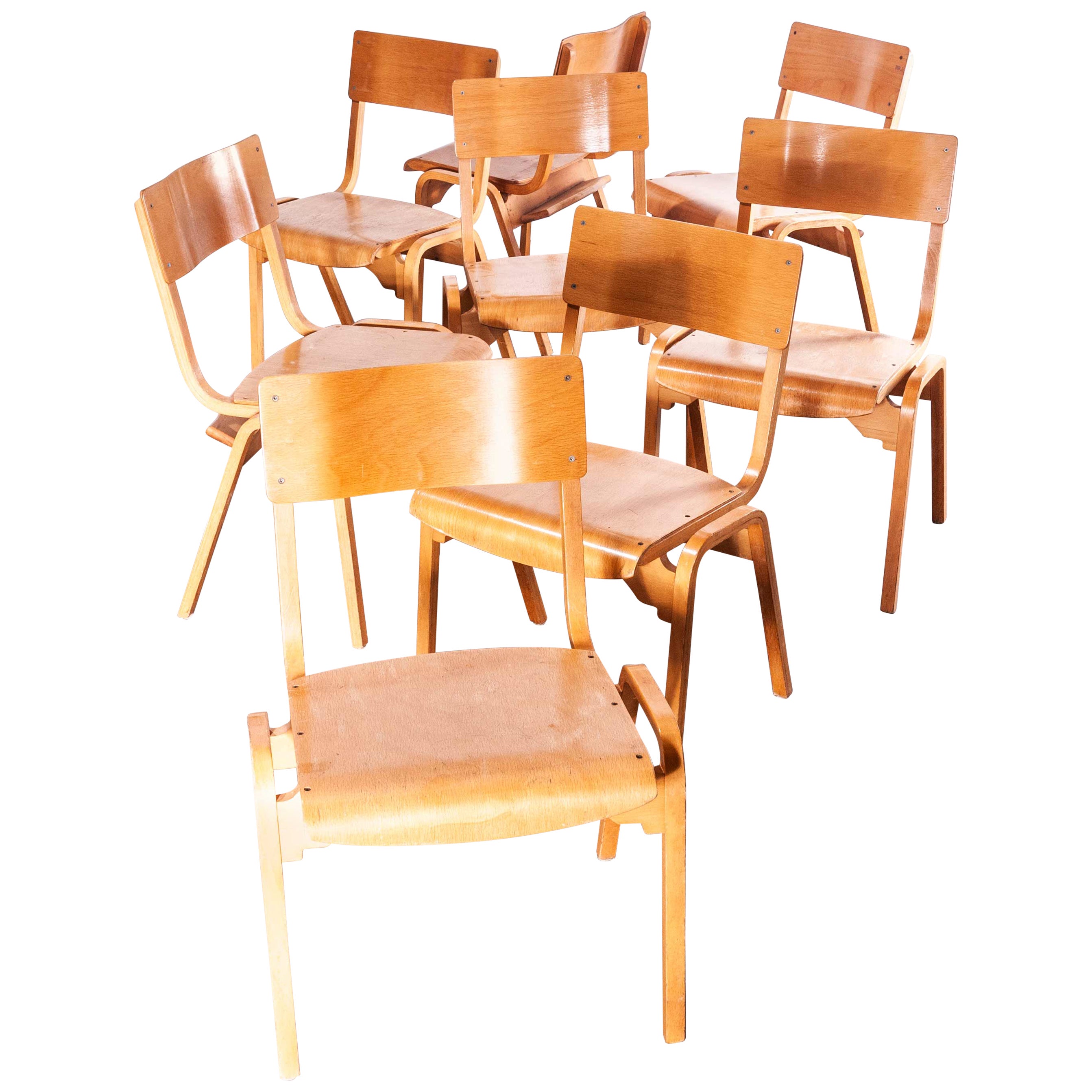 1950s Stacking Dining Chairs Made by Tecta Designed by Stafford, Set of