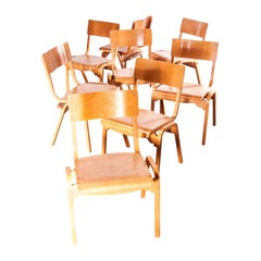 1950s Stacking Dining Chairs Made by Tecta Designed by Stafford, Set of Eight