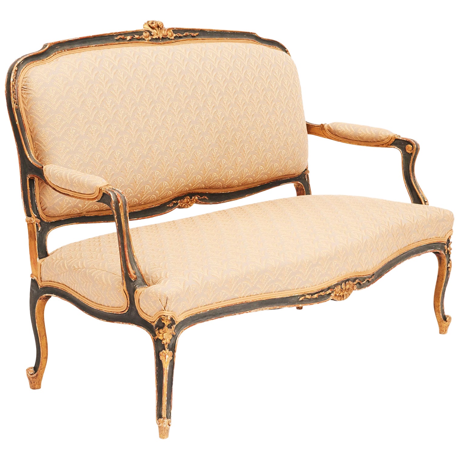 19th Century Antique French Cane Back Louis XV Style Sofa at 1stDibs