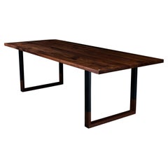 Richmond Dining Table, by Ambrozia, Solid Walnut & Black Steel, '84L'