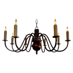 Italian Mid-Century Modern Gaetano Sciolari Style Brass Chandelier