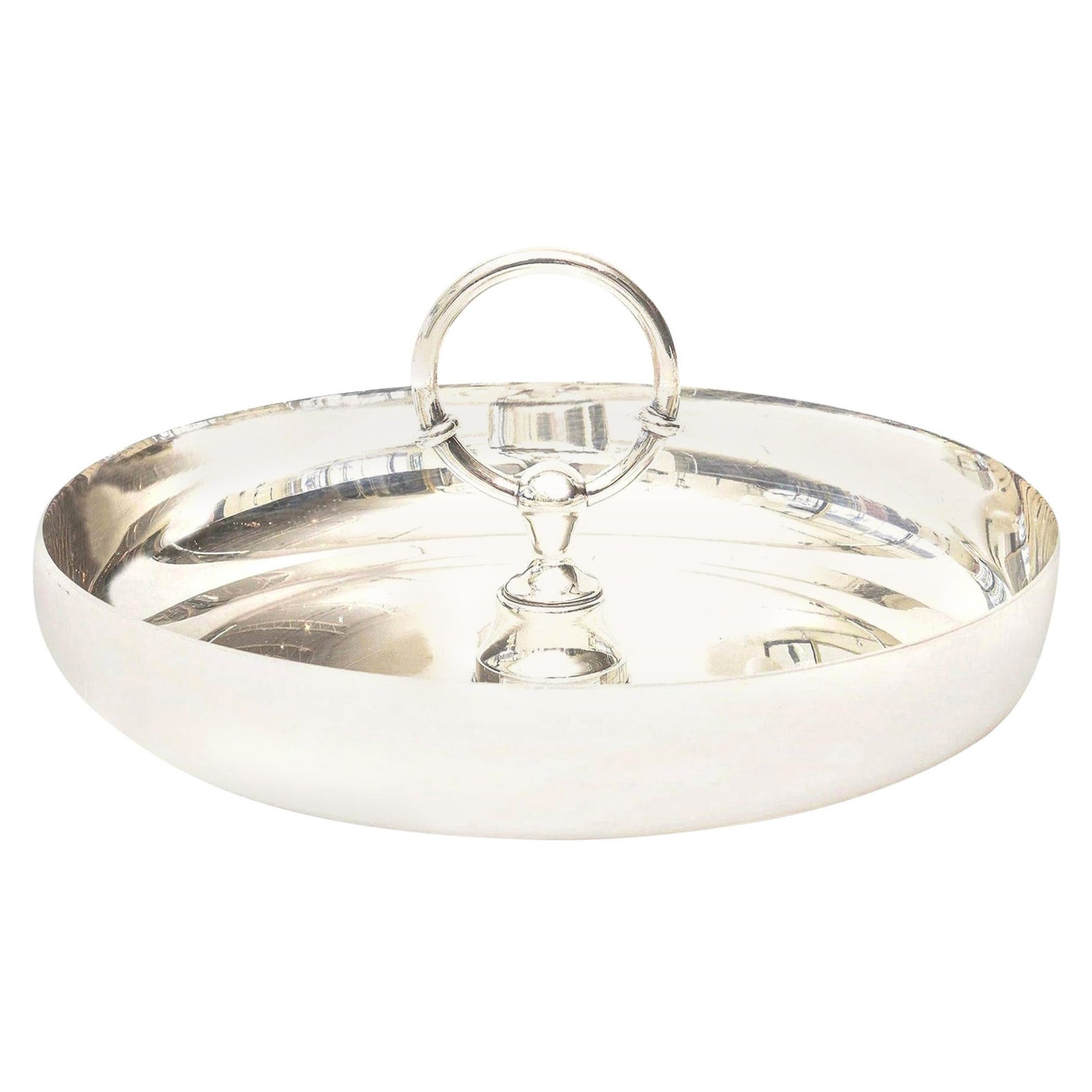 Hermès Vintage Silver Plate Double Bridle Post Tray, Bowl And Barware
