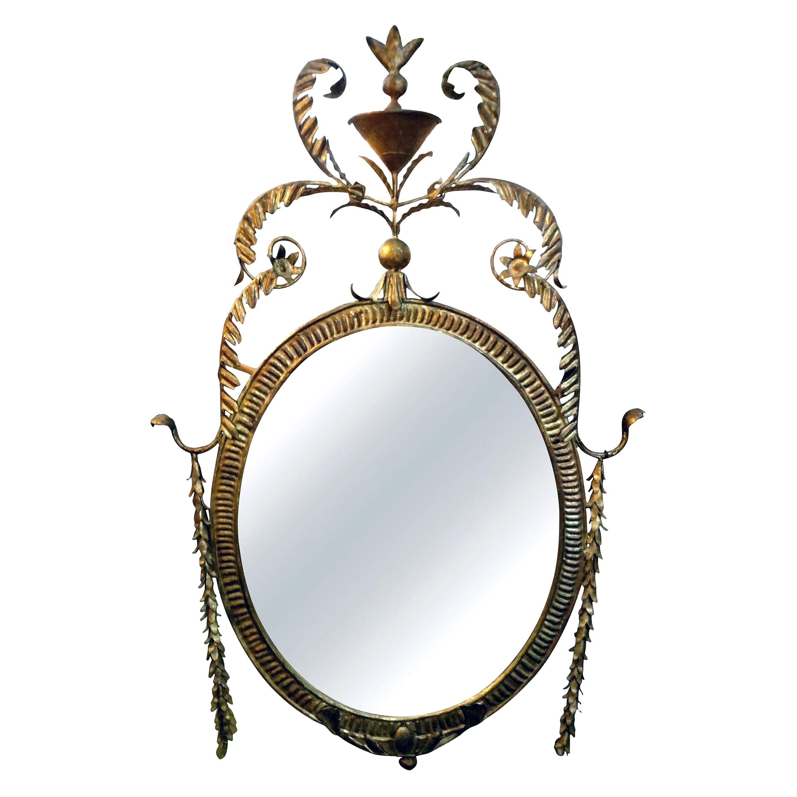 Gold Gilt Hand MirrorShaped Wall Mirror by Palladio For Sale at 1stDibs