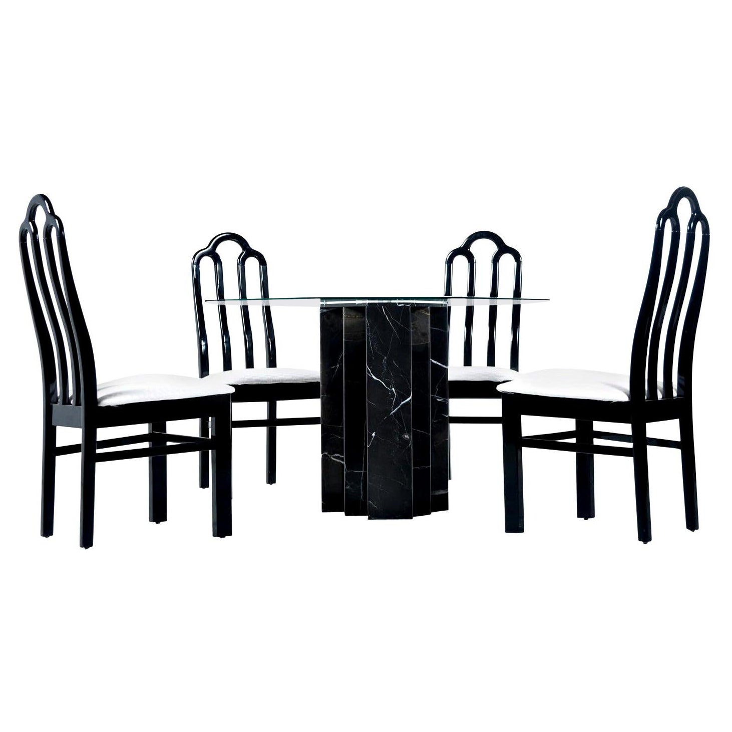 black lacquer dining room set