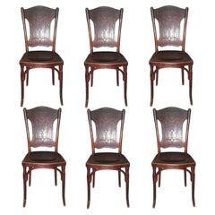 Sechs österreichische Bugholzstühle:: signiert J.J.Kohn/Thonet