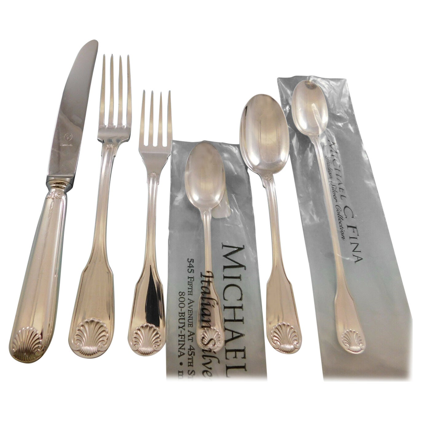 Floreal by Zaramella Italy Sterling Silver Flatware Set 8 Dinner Size