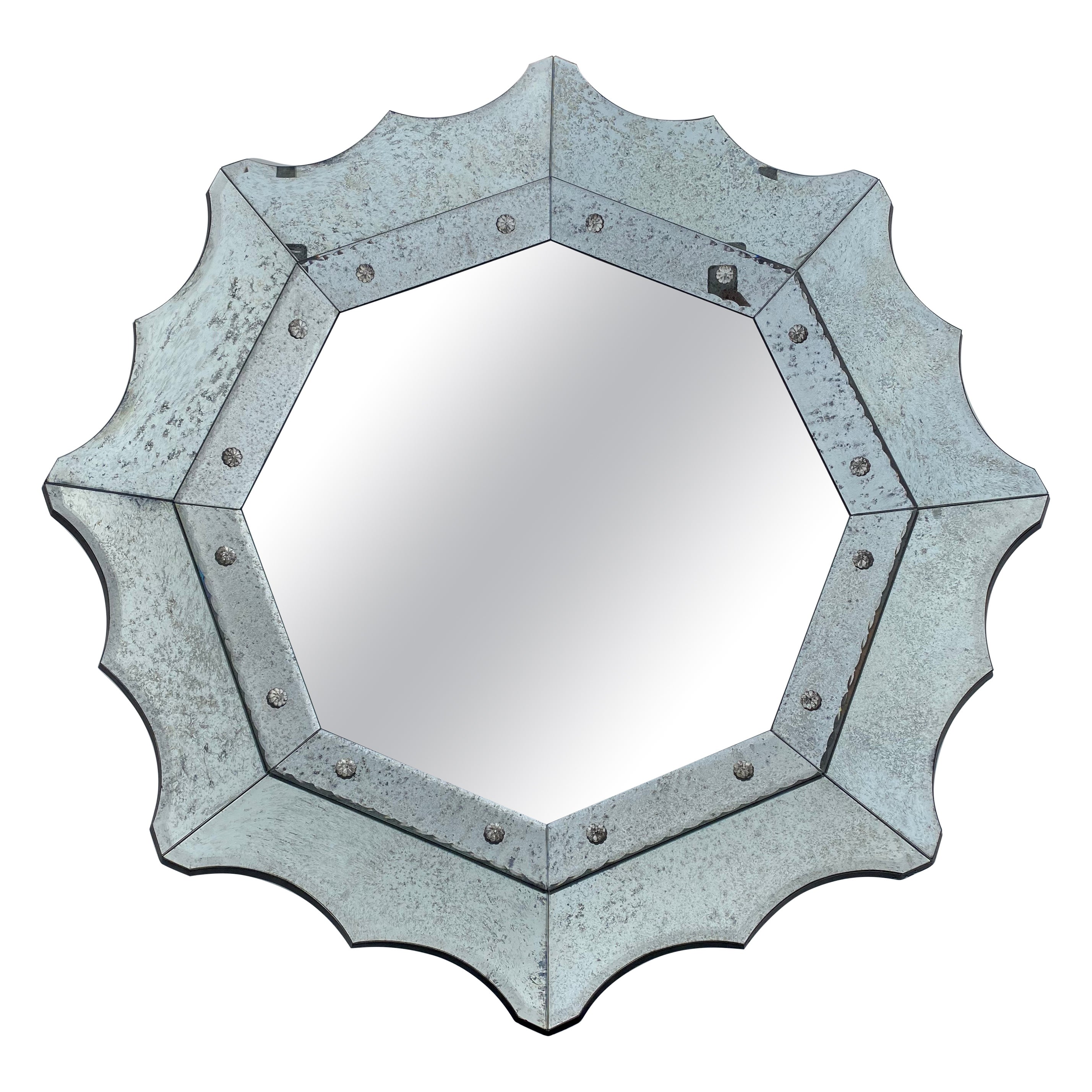 Style Cut Glass Mirror For Sale at 1stDibs