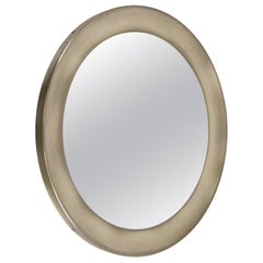 Italian Nickel-Plated Brass Round Mirror Narcisso by Sergio Mazza for Artemide