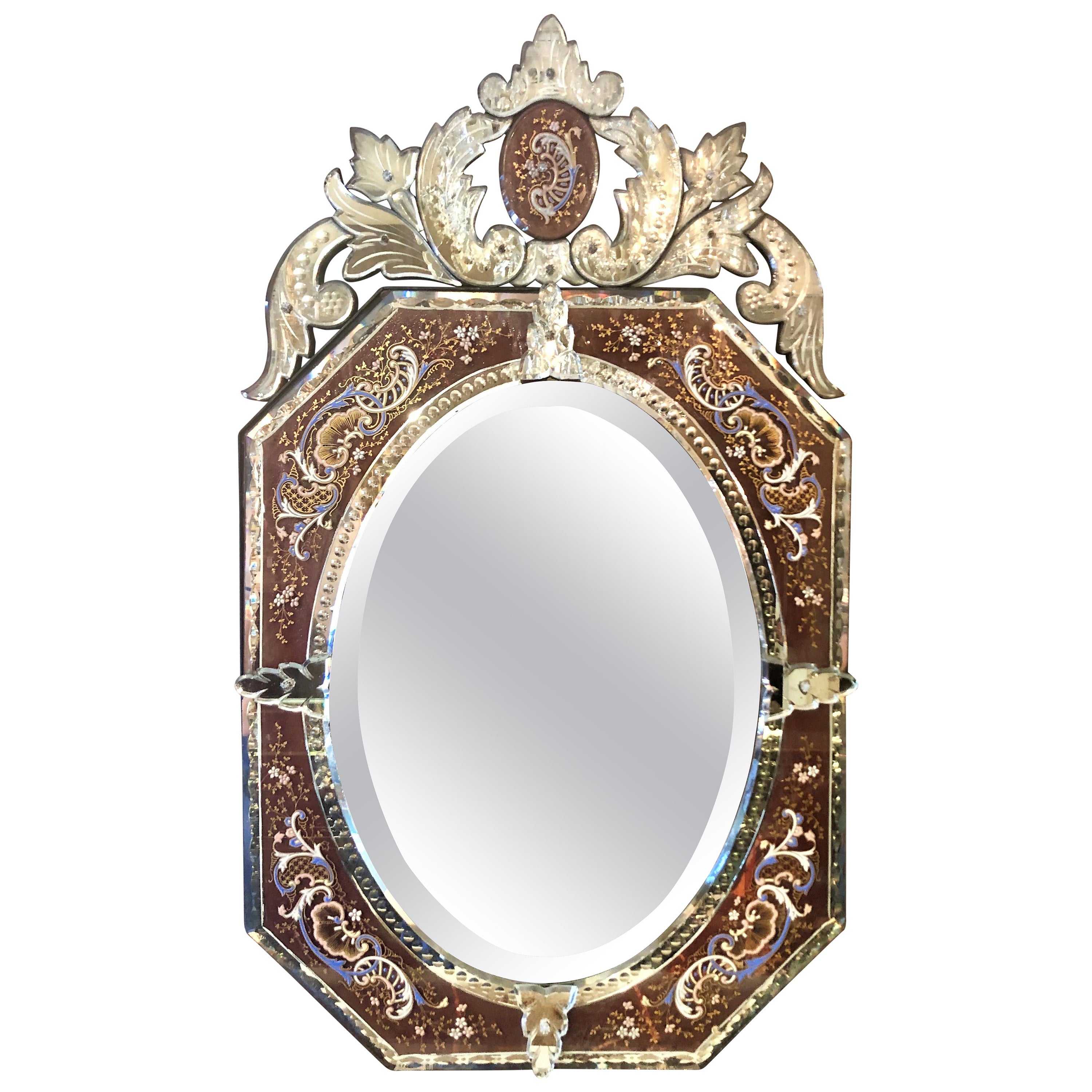 Large Antique Venetian Mirror: Captivating Reflection Of Timeless Elegance