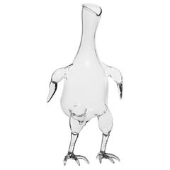 Decantador Contemporáneo de Vidrio Soplado a Mano Gajna Granja de Pollos Juguetón Animal Licor