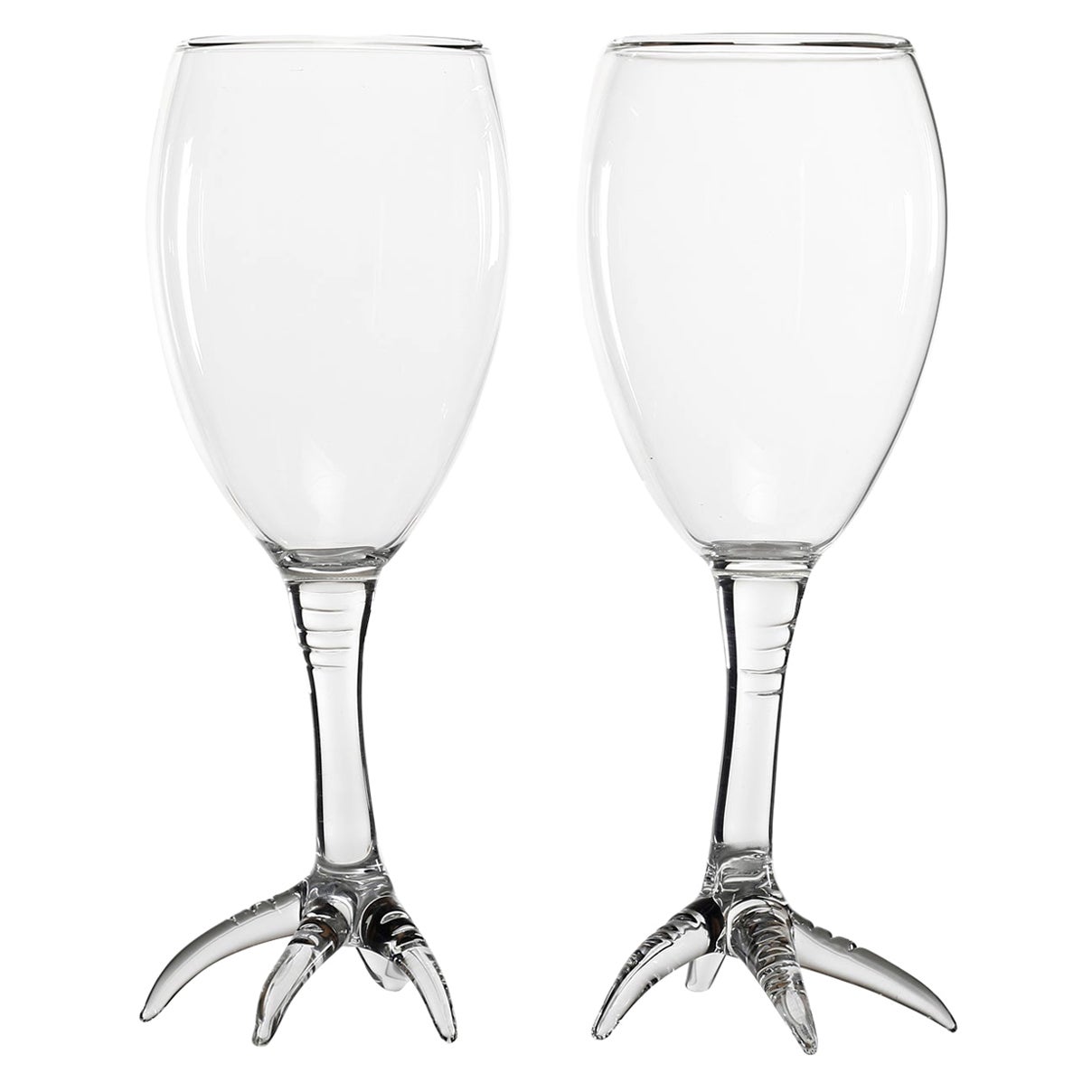Hand Blown Pair of Wine Glasses from Polpo Collection by Simone