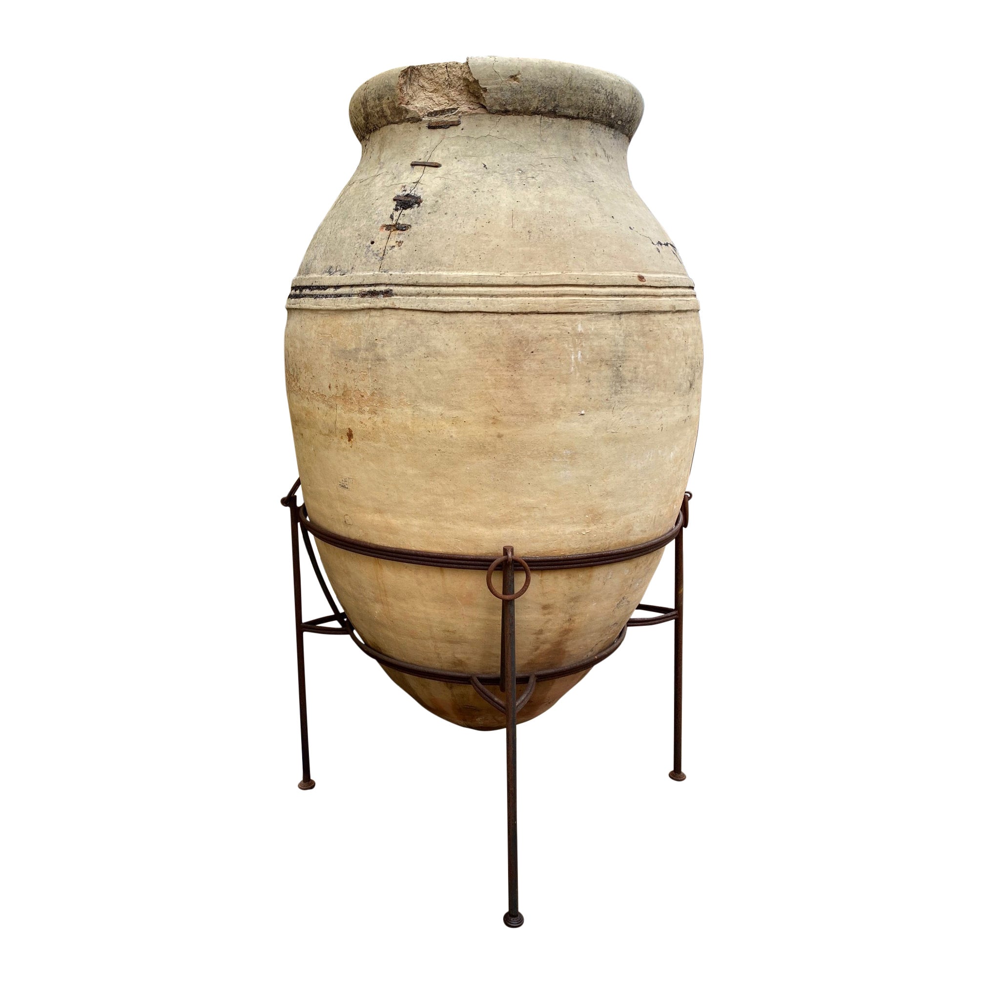 Outstanding Large Scale Spanish Olive Jar For Sale at 1stDibs