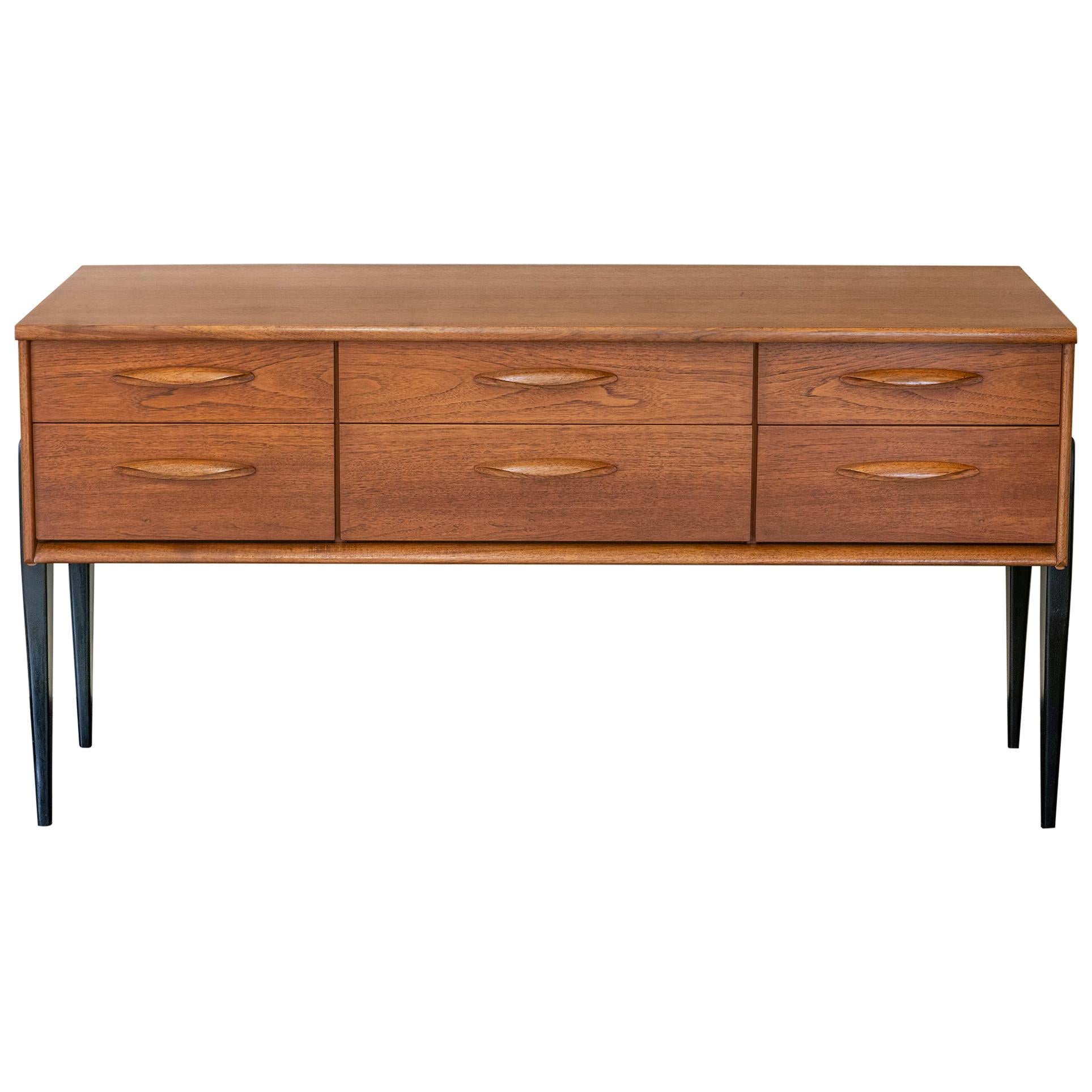 1960s English Teak Chest of Drawers by Austin Suite Ltd. For Sale