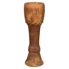 Antique Thai Freestanding Ceremonial Drum with Natural Patina