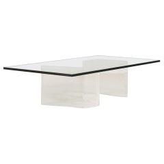 Heavy S-Shaped Lucite Based Coffee Table, 1970s