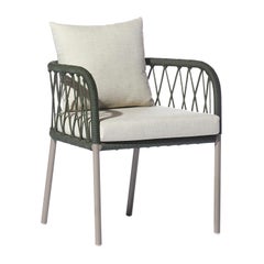 Fauteuil d'extérieur contemporain en aluminium avec motif de corde nautique - Bask