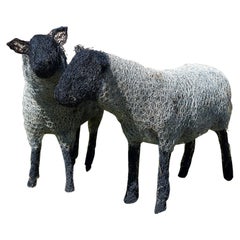 Skulptur, Statue, Garten, Drahtarbeit, Schafe, lebensgroße, Volkskunst, Tier, einzigartig