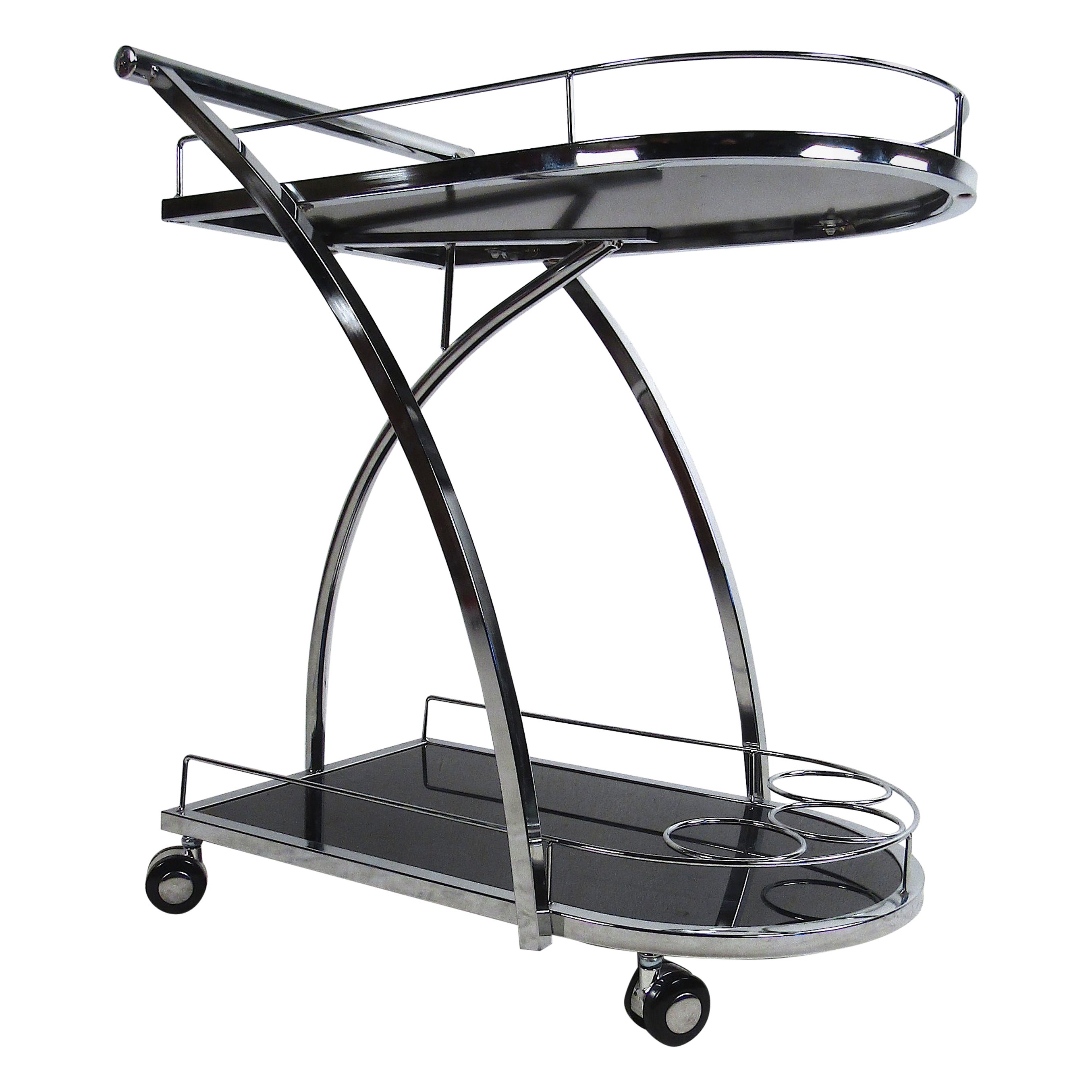 Contemporary Modernist Black Bar Cart at 1stDibs