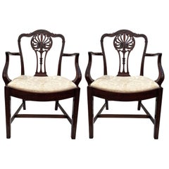 Pair of Antique 19th Century Hand Carved Mahogany Chairs