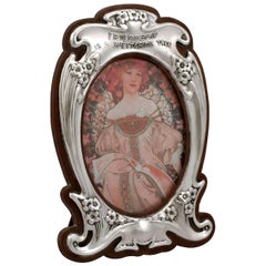 Antique Art Nouveau Style Sterling Silver Photograph Frame
