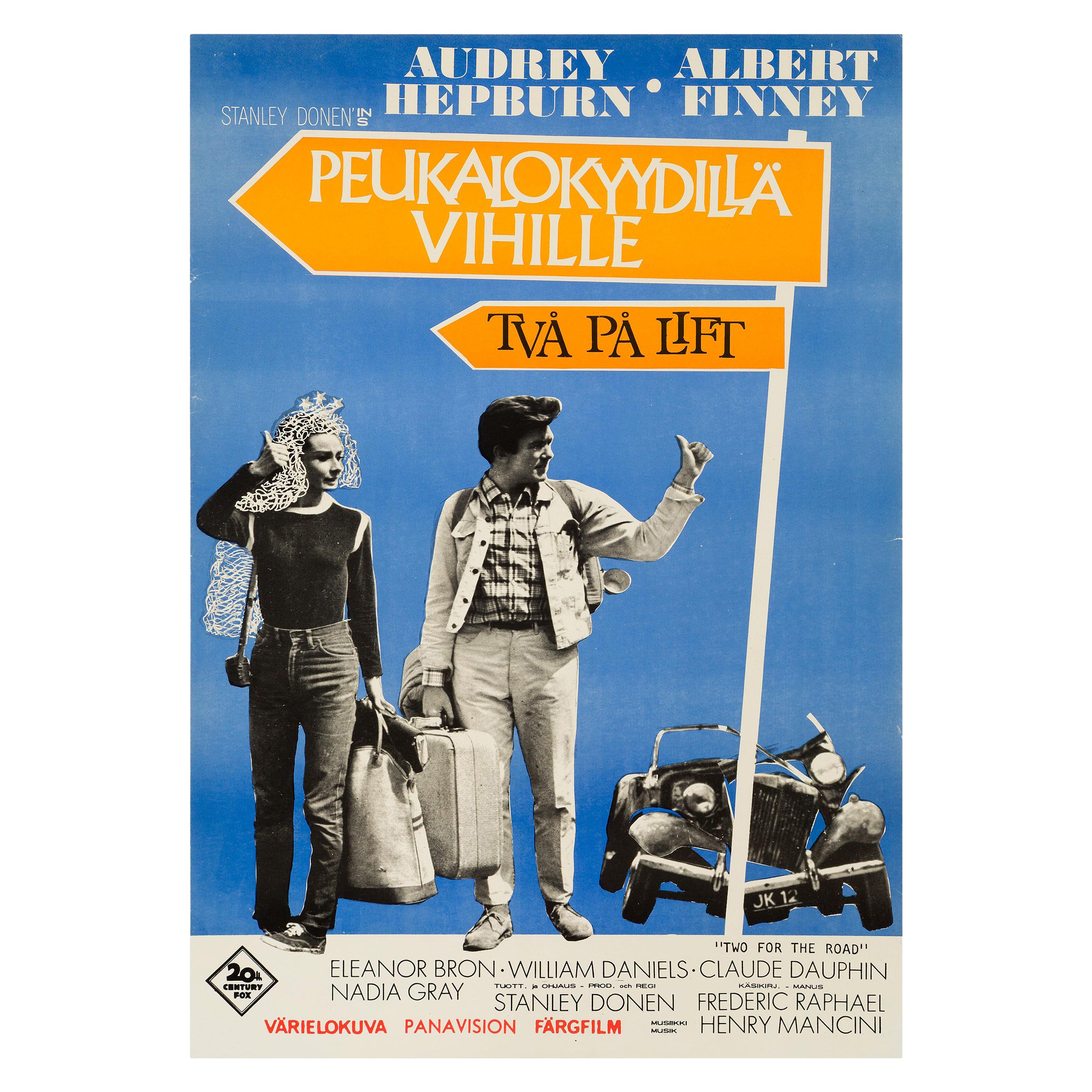 Audrey Hepburn 'Two for the Road' Original Vintage Movie Poster, Finnish, 1967