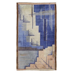 Französischer Art-déco-Teppich entworfen von Jean Burkhalter für Pierre Chareau, um 1925