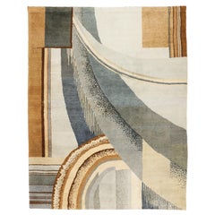 Tappeto Art Deco francese disegnato da Jean Burkhalter per Pierre Chareau Circa 1925