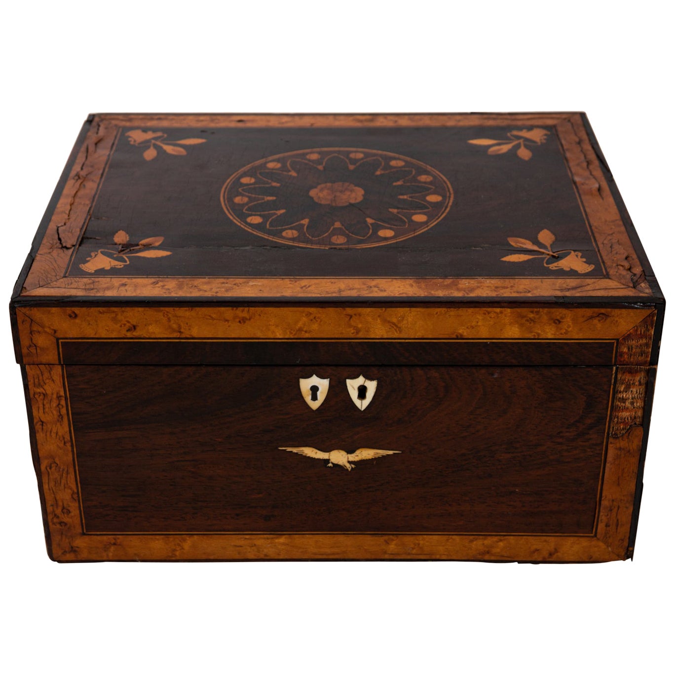 American Handcrafted Rosewood Solid Wood Jewelry Box For Sale at 1stDibs
