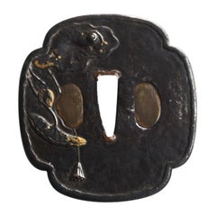 19. Jahrhundert Tsuba Alter Wappen der japanischen Katana