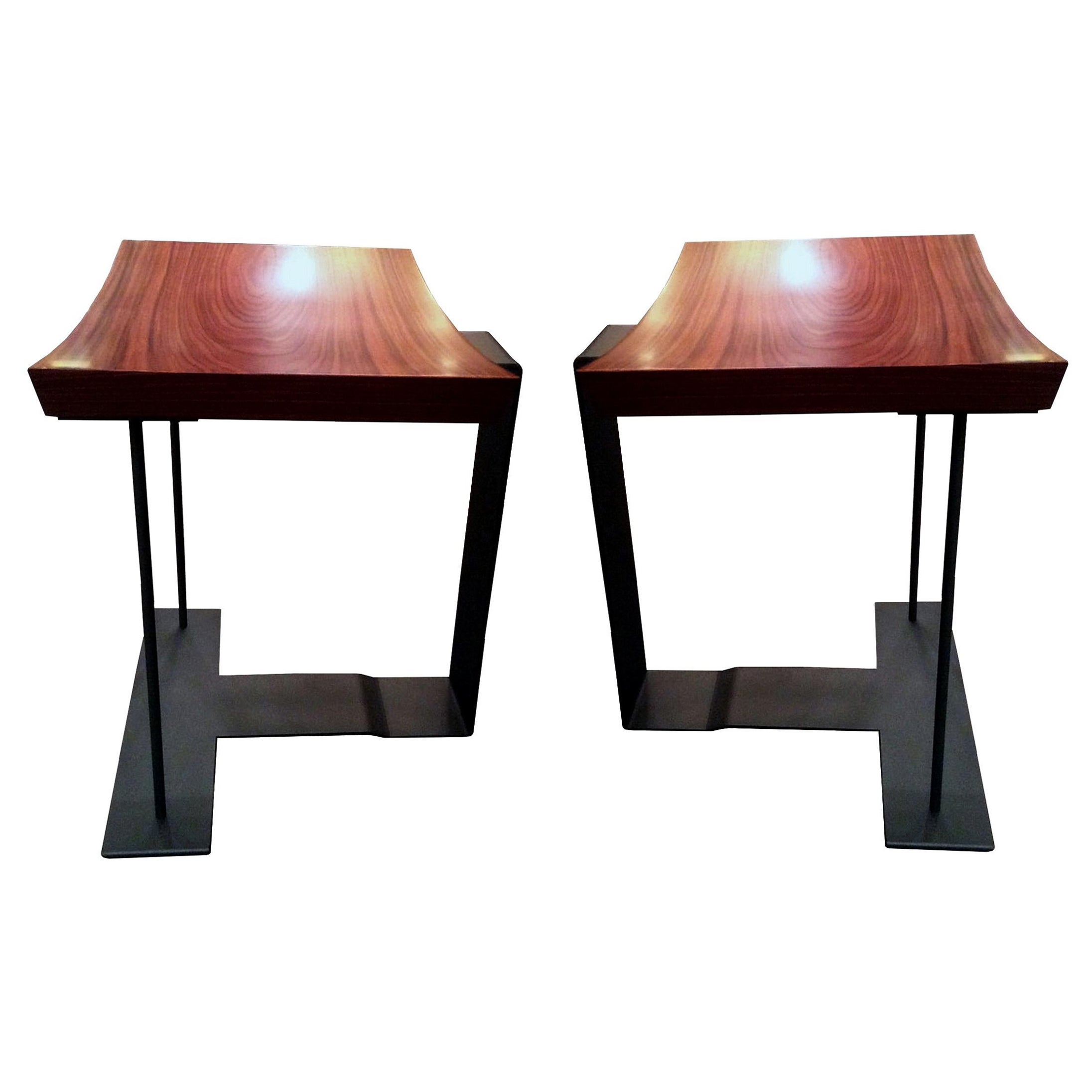 Two End of 20th Century "T 1927" Stools by Pierre Chareau. Ecart International
