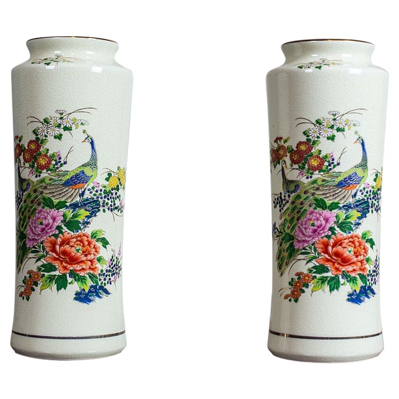 Pair of Vases in the Satsuma Type, the Turn of the 19th and 20th Centuries For Sale