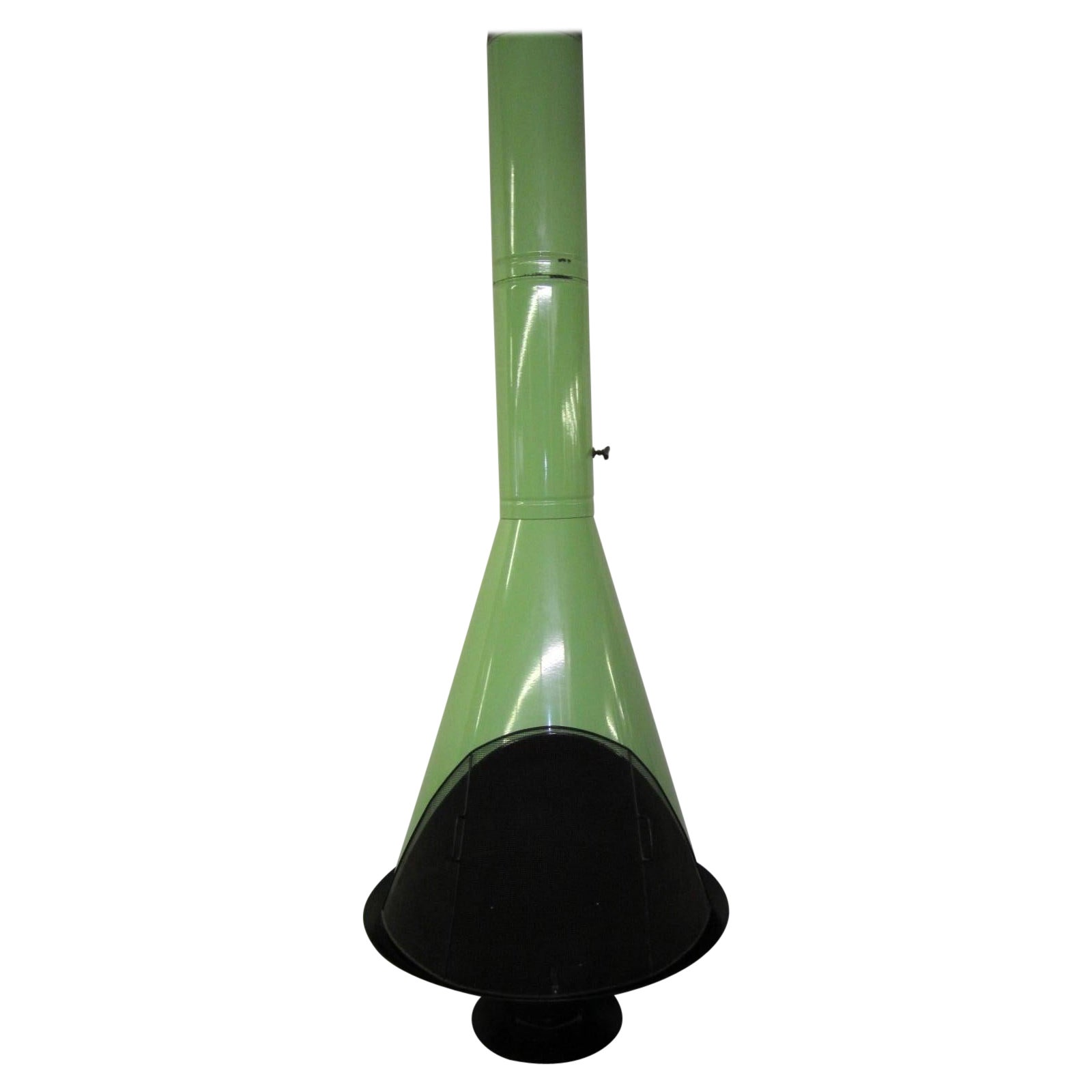 Magnificent Malm style Cone Wood Burning Fireplace Rare Lime Green