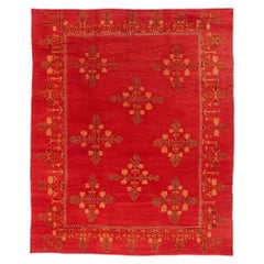 Alfombra Oushak Turca Antigua de 1900 con Estilo Moderno