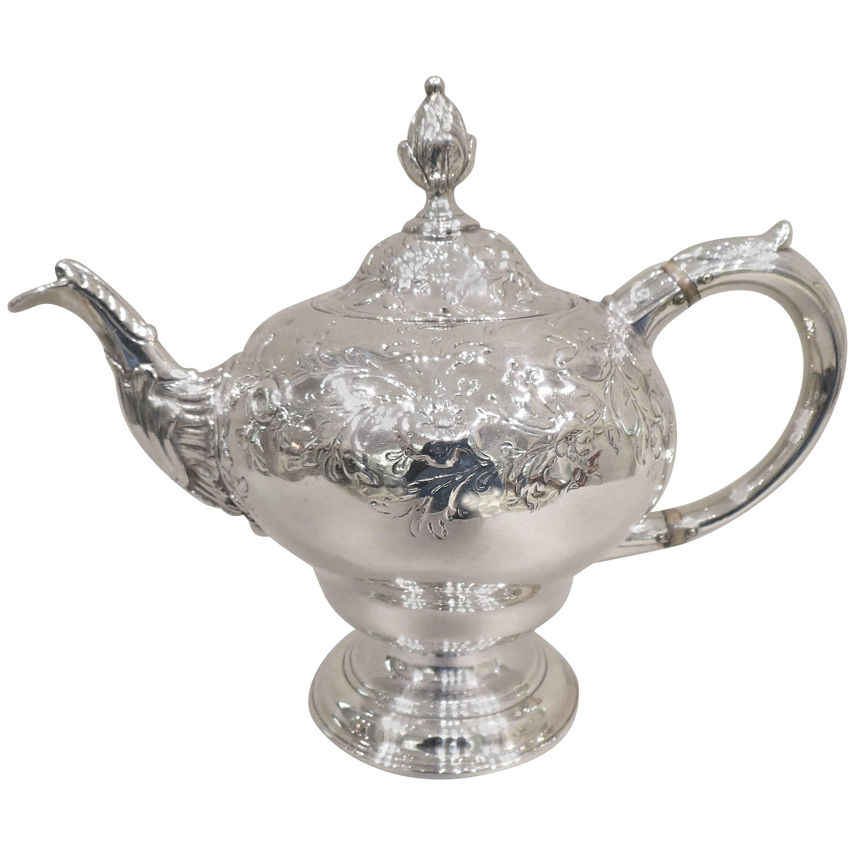 Antique Sterling 925/°°° Silver Finely Chased Teapot
