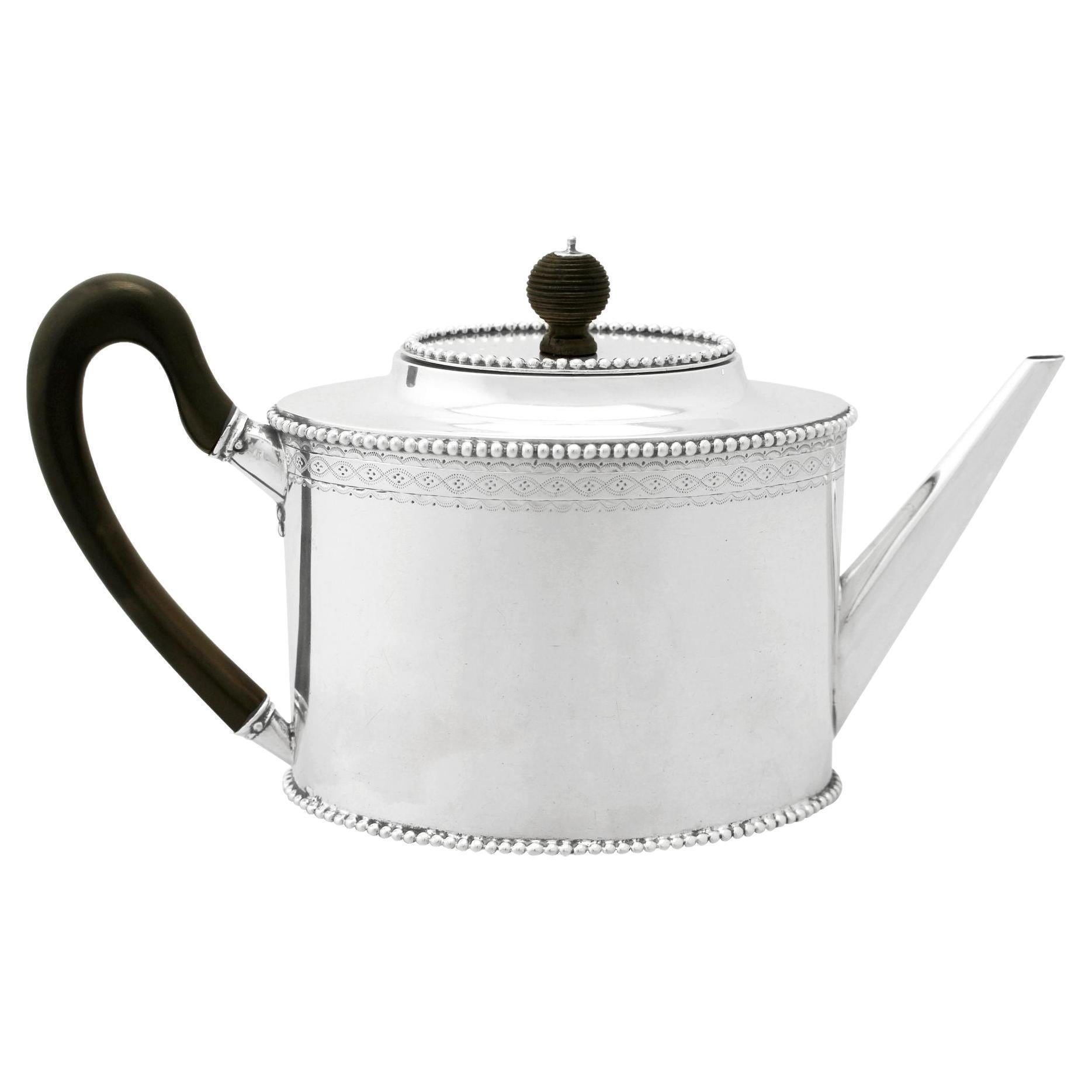 19th Century Dutch Silver Teapot For Sale