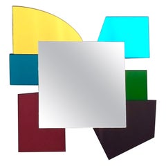 Colored Mirror with an Irregular Shape in the Style of Ettore Sottsass
