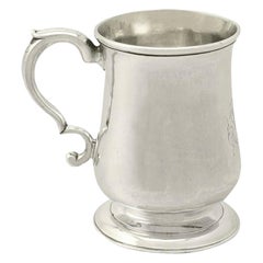 Tazza da mezza pinta o da battesimo in argento sterling georgiano di Newcastle