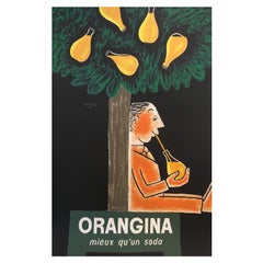 Affiche originale française Orangina 'Better Than A Soda' Raymond Savignac