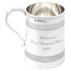 Antike George V Englisch Sterling Silber Pint Mug von Henry Matthews