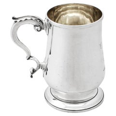 Solomon Hougham Antique Georgian English Sterling Silver Pint Mug