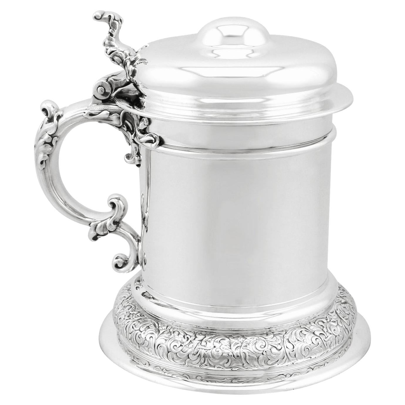 Antique American Sterling Silver Quart Tankard For Sale
