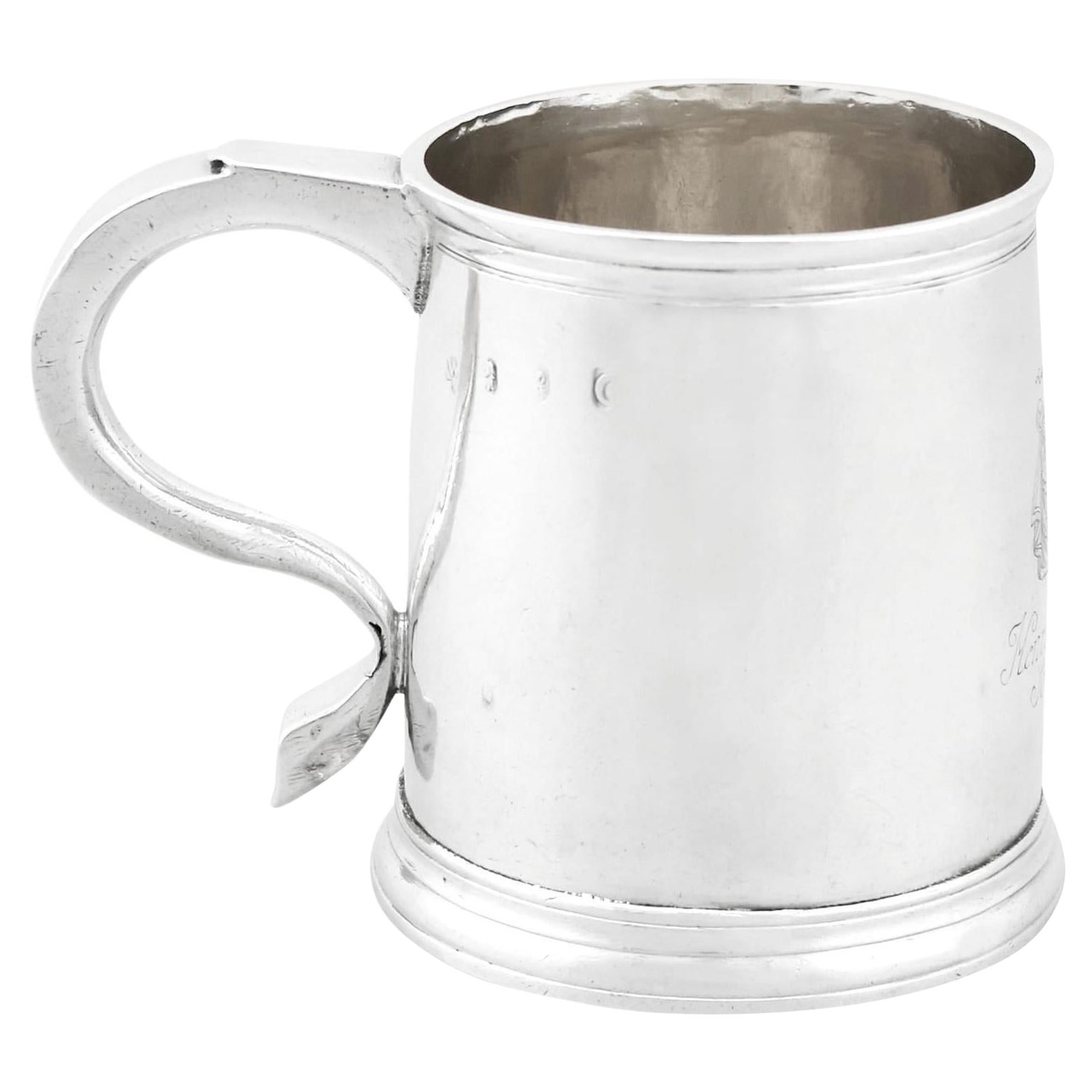Antigua Taza de Plata Britannia de 1718 con Sellos de Londres
