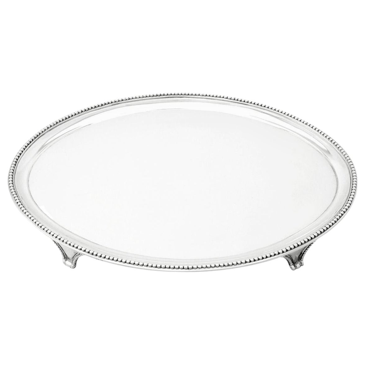 Plateau Salver anglais en argent sterling George III