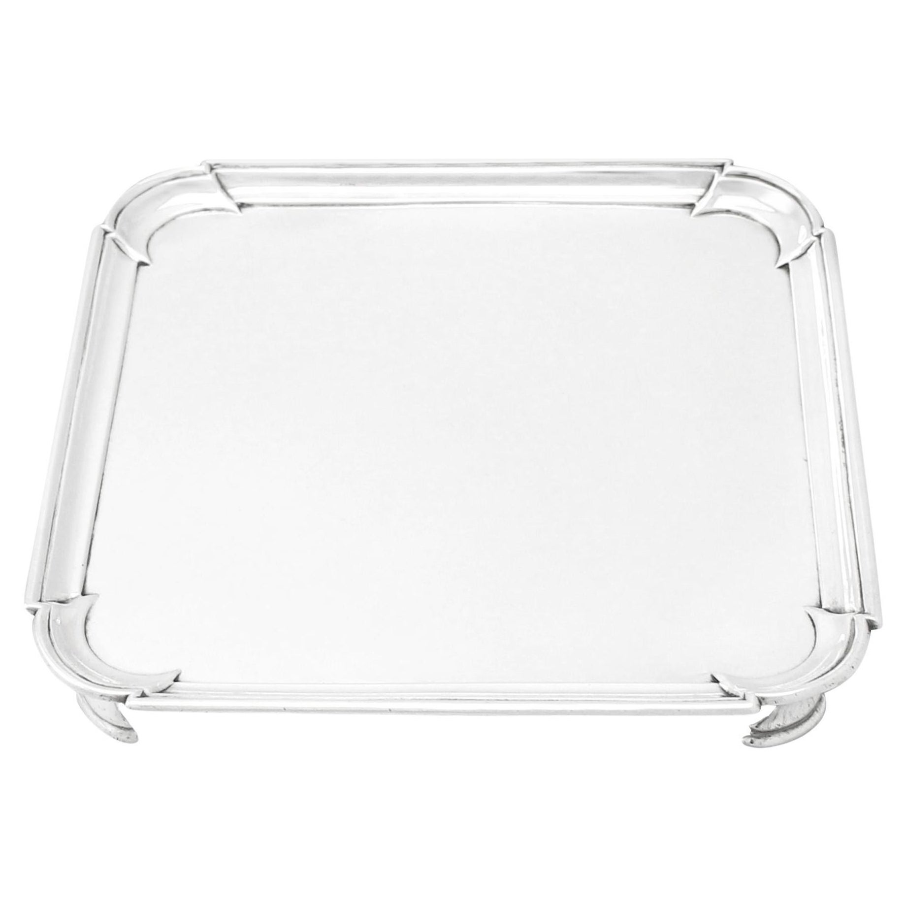 Antiker georgianischer englischer Sterling Silber Salver