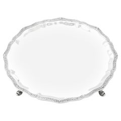 Wakely & Wheeler Retro English Sterling Silver Salver Lindisfarne Style