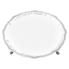 Wakely & Wheeler - Salver anglais vintage en argent sterling de style Lindisfarne