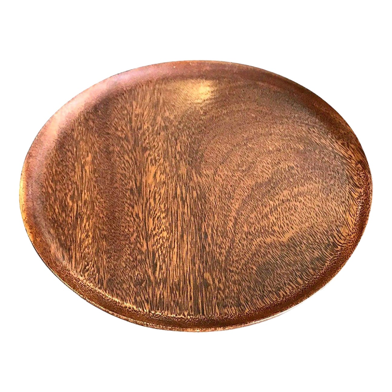 Bob Stocksdale Signed Mid-Century Modern Turned Exotic Wood Bowl Platter Plate For Sale