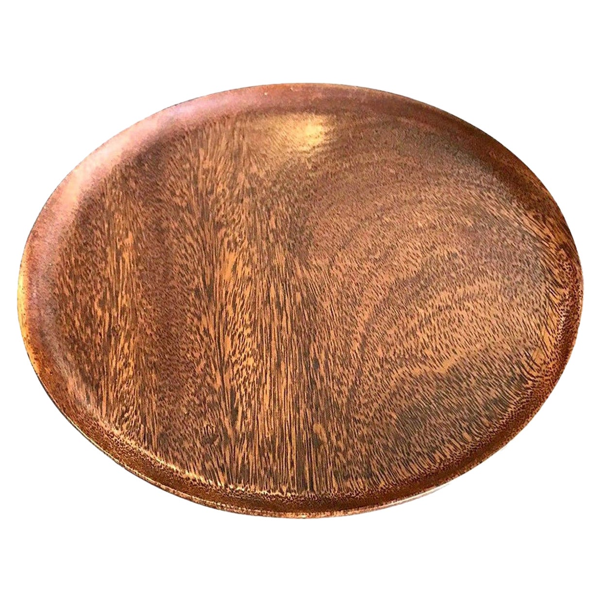 Bob Stocksdale Plato Tazón de Madera Exótica Torneada Moderna de Mediados de Siglo Firmado