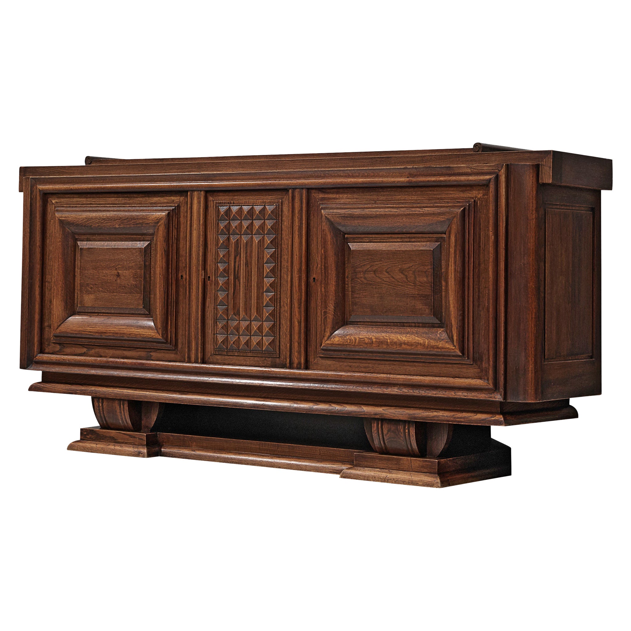 Oak Slatted Credenza For Sale at 1stDibs