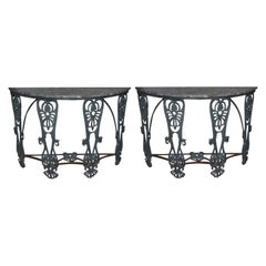 Pair of Contemporary Demi-Lune Console Table